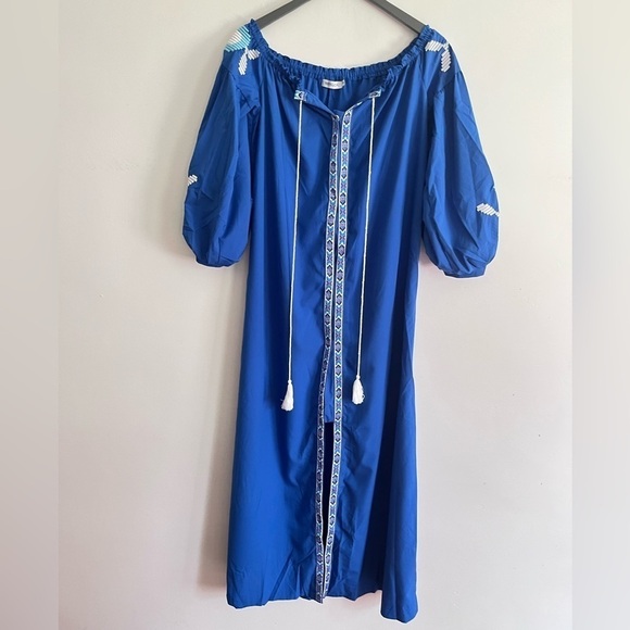 Misslook Blue Embroidery Aztec Long Cover Up - Picture 2 of 7